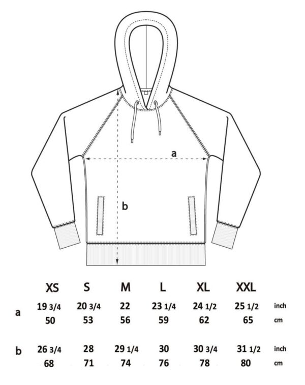 Measurements organic hoodie no Moria excuses