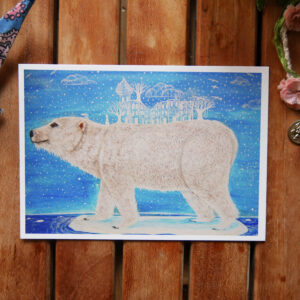 transformation polar bear postcard by zoé keleti