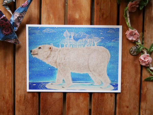 transformation polar bear postcard by zoé keleti