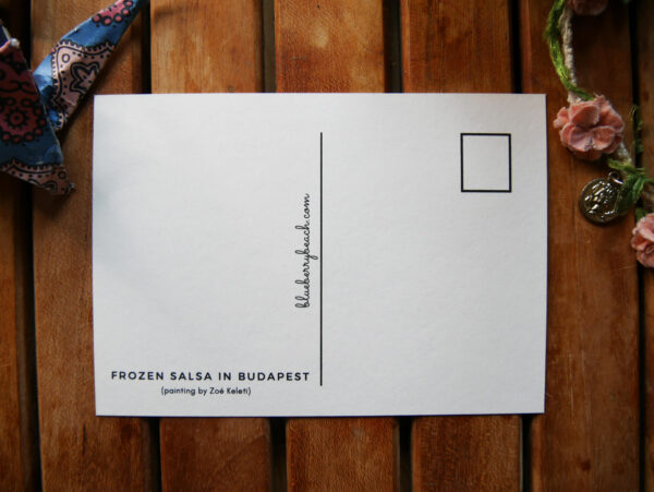 frozen salsa in budapest back postcard