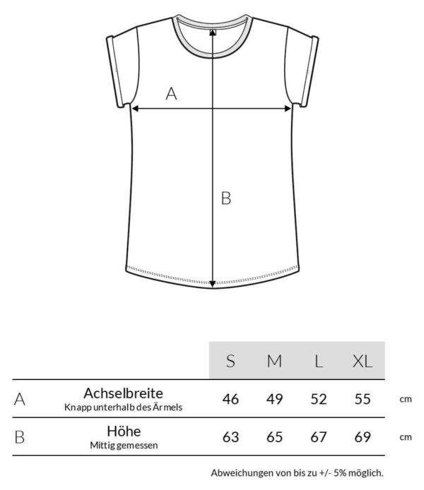 Measurements female t-shirt