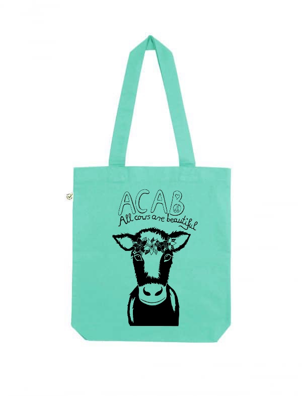Acab all cows are beautiful mint tote bag