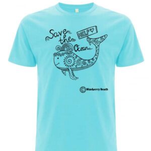 Blue save the oceans t-Shirt whale screen print