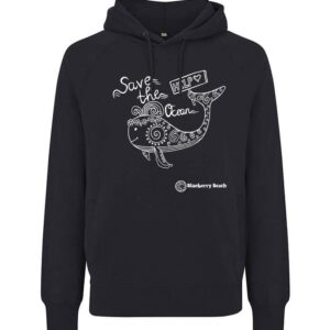 Save the ocean organic hoodie black