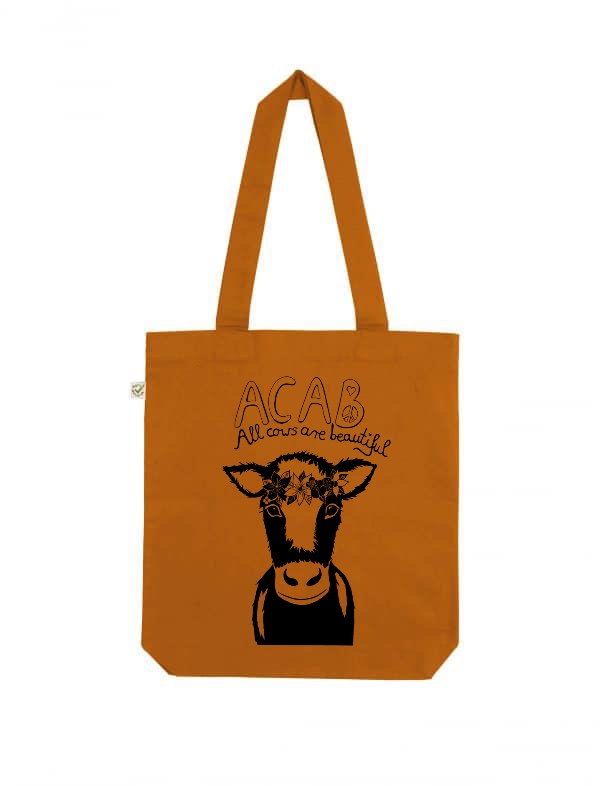 Acab all cows are beautiful cinnamon tote bag