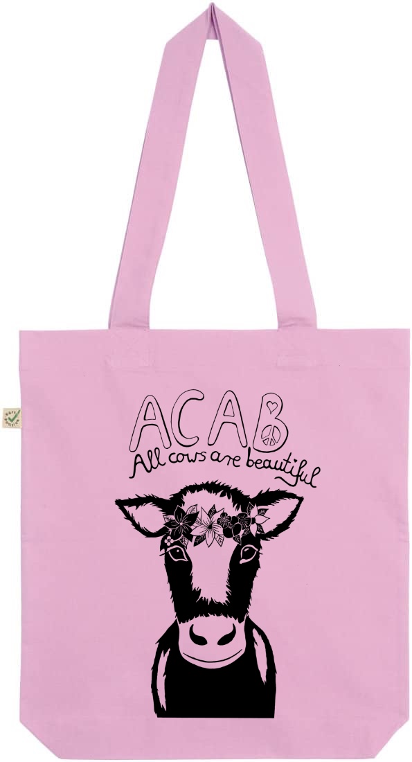 Acab all cows are beautiful light pink tote bag