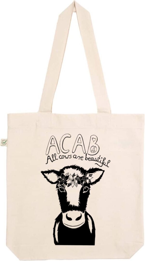 Acab all cows are beautiful natural tote bag