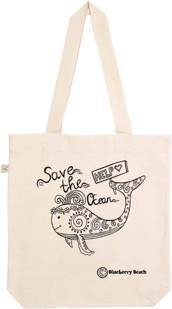 Save the ocean natural tote bag