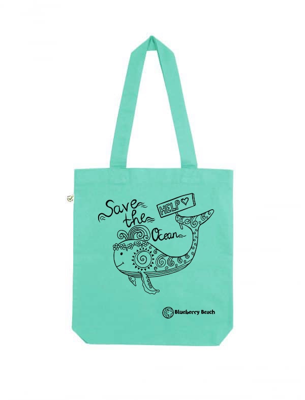 Save the ocean mint tote bag