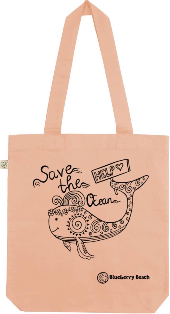 Save the ocean peach tote bag