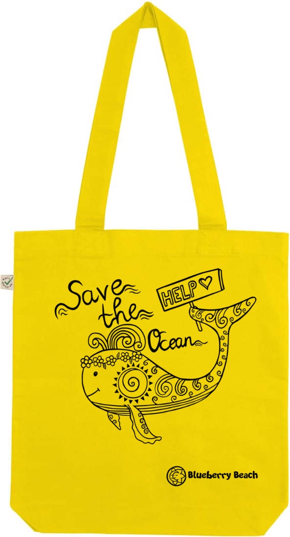 Save the ocean lemon tote bag