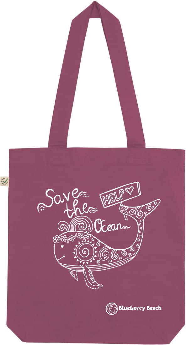 Save the ocean berry tote bag
