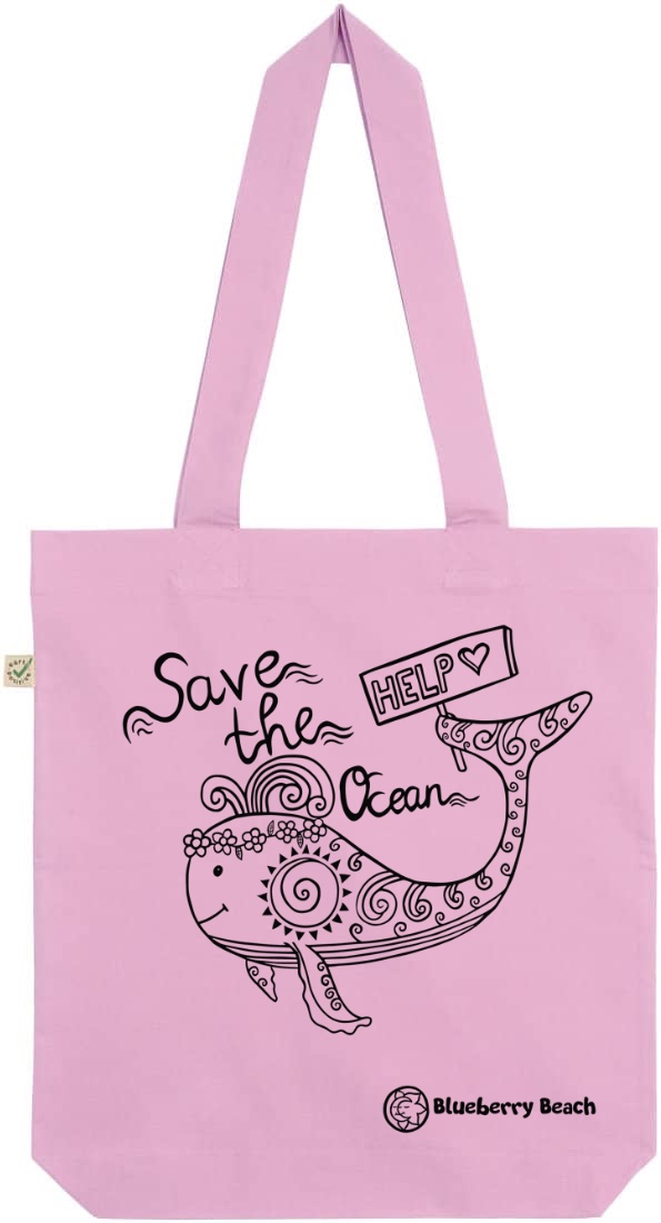 Save the ocean light pink tote bag