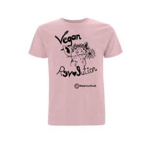 Vegan revolution little pig with flowercrown screen print organic t-shirt