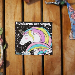 unicorns are vegan unicorn with ice cream horn waterproof sticker