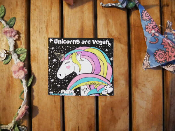 unicorns are vegan unicorn with ice cream horn waterproof sticker