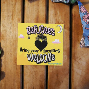 refugees welcome bring your families sticker waterproof