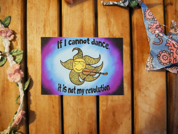 if i cannot dance it is not my revolution sun plays violin waterproof sticker