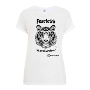 fearless tiger screen printed t-shirt organic