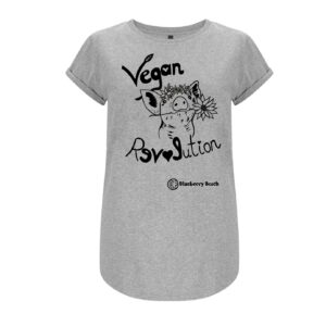 Vegan revolution pig with flowercrown screen print t-shirt