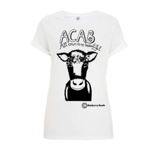 acab all cows are beautiful organic screen printed t-shirt