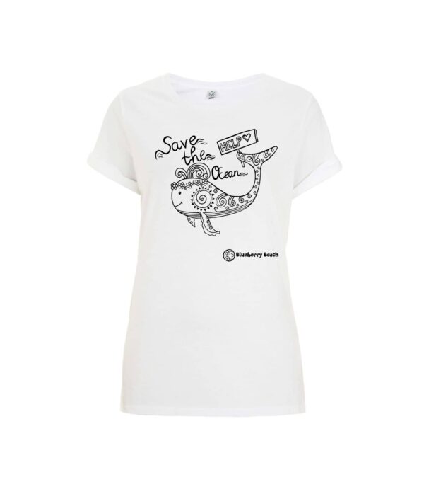 save the ocean whale screen print organic t-shirt