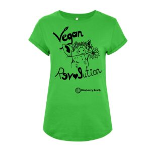 Vegan revolution pig with flowercrown screen printed organic t-shirt