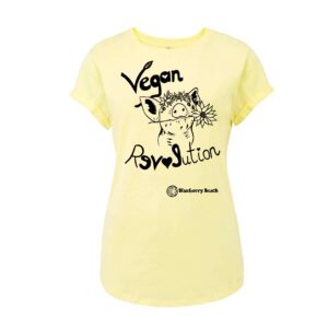 Vegan revolution pig with flowercrown screen print organic t-shirt