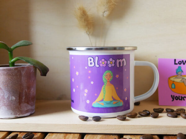 bloom meditation emaille mug