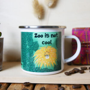 zoo is not cool lion emaille mug