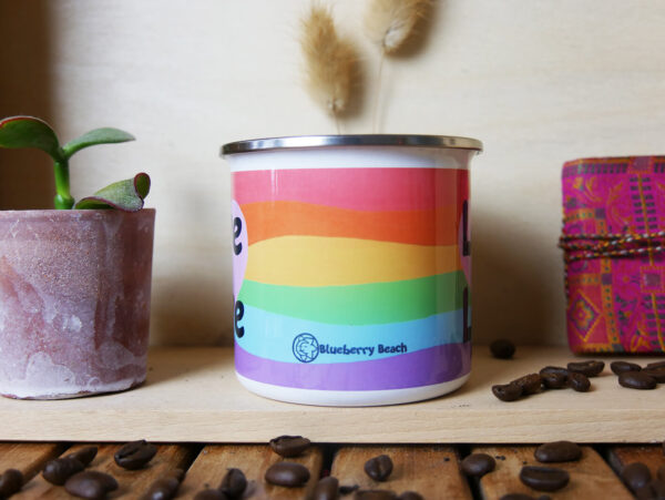 emaille mug rainbow mug