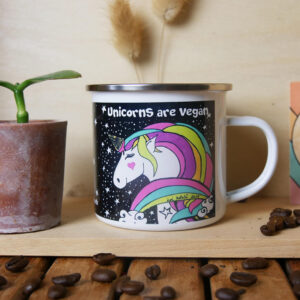 unicorns are vegan unicorn with ice cream horn emaille tasse