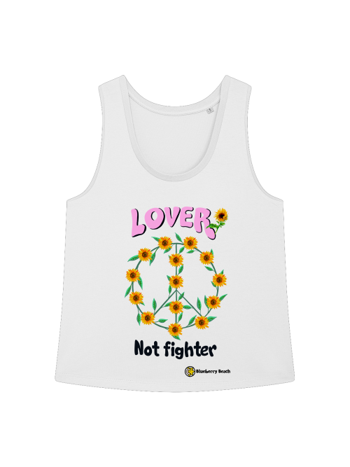 Lover not fighter organic minter tanktop