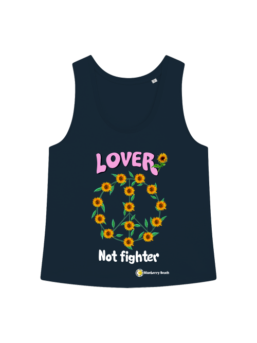 Lover not fighter minter organic tanktop