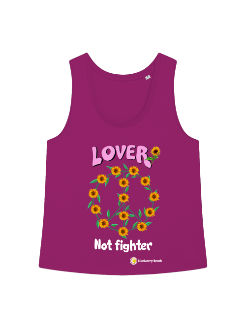 Lover not fighter organic minter tanktop