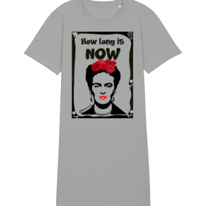 Frida Kahlo How long is now organic T-shirt dress spinner