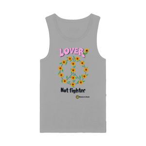 Lover not fighter men organic tanktop spectre