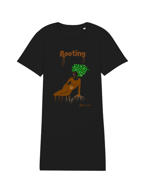 rooting organic t-shirt dress spinner