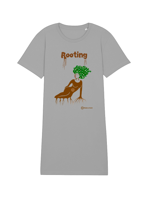 rooting organic t-shirt dress spinner
