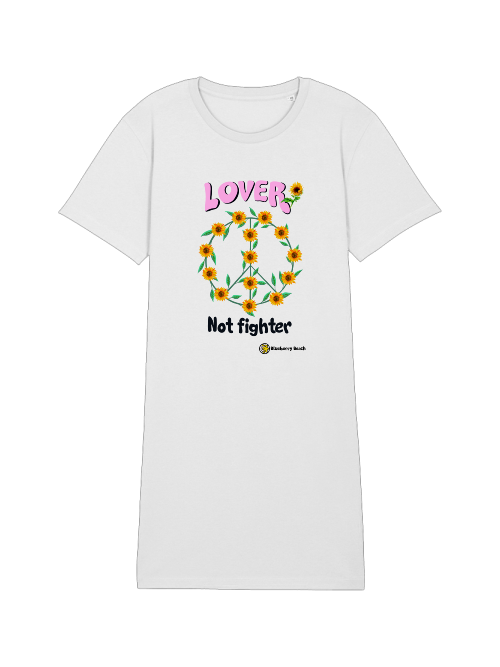 Lover not fighter fairtrade T-shirt dress