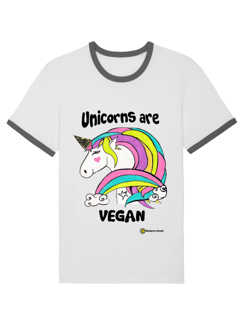 unicorns are vegan ringer t-shirt