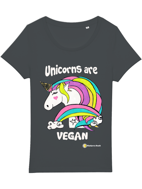 unicorns are vegan organic women t-shirt jazzer
