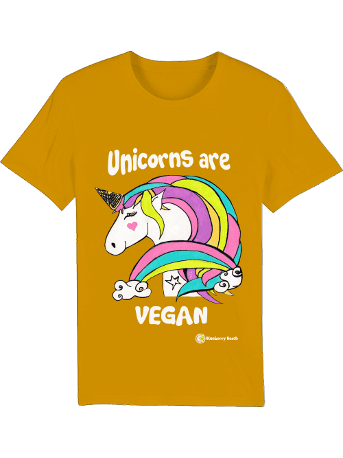 unicorns are vegan organic unisex men t-shirt creator
