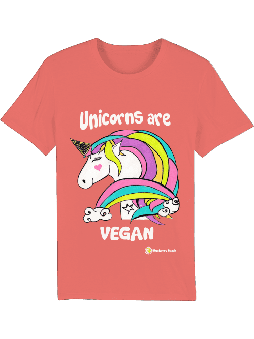 unicorns are vegan organic unisex men t-shirt creator