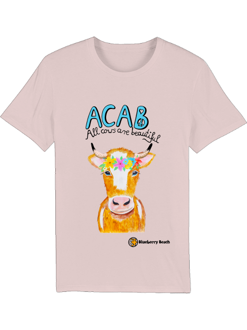 acab man t-shirt cream heather pink