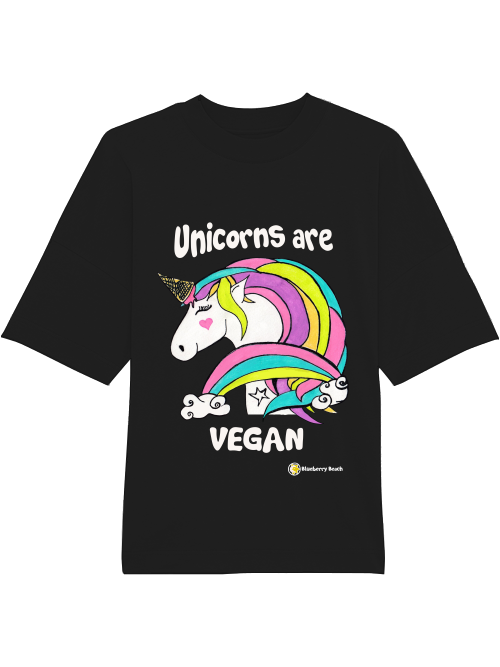 unicorns are vegan - oversized organic t-shirt