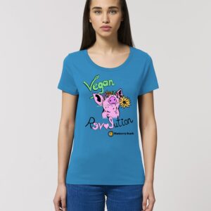 Vegan Revolution organic t-shirt pig with flowercrown