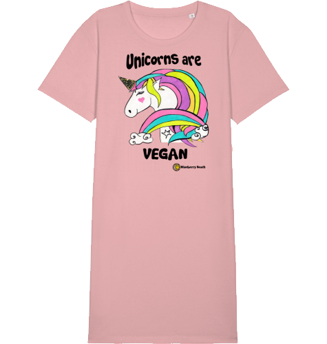unicorns are vegan T-shirt dress canyon pink