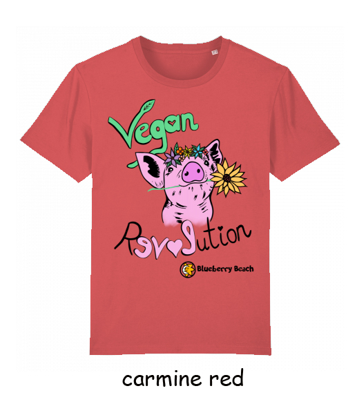 vegan revolution t-shirt carmine red