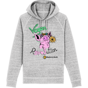 hoodie heather grey vegan revolution
